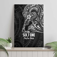 Black Guam Latte Stone Tribal Tattoo Canvas Wall Art Hafa Adai Six 7 One LT9 - Polynesian Pride