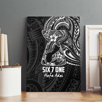 Black Guam Latte Stone Tribal Tattoo Canvas Wall Art Hafa Adai Six 7 One LT9 - Polynesian Pride