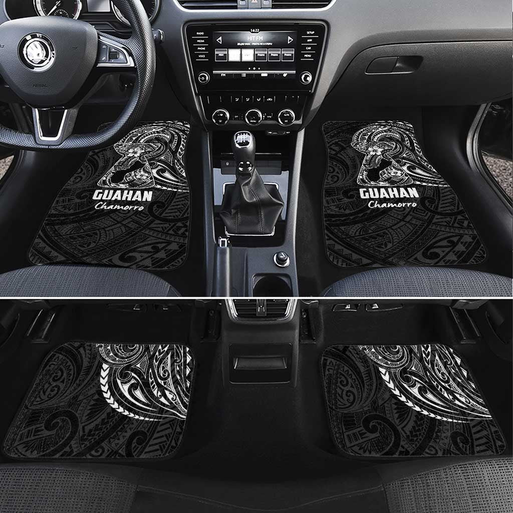 Black Guam Latte Stone Tribal Tattoo Car Mats Hafa Adai Six 7 One LT9 Set 4pcs Black - Polynesian Pride