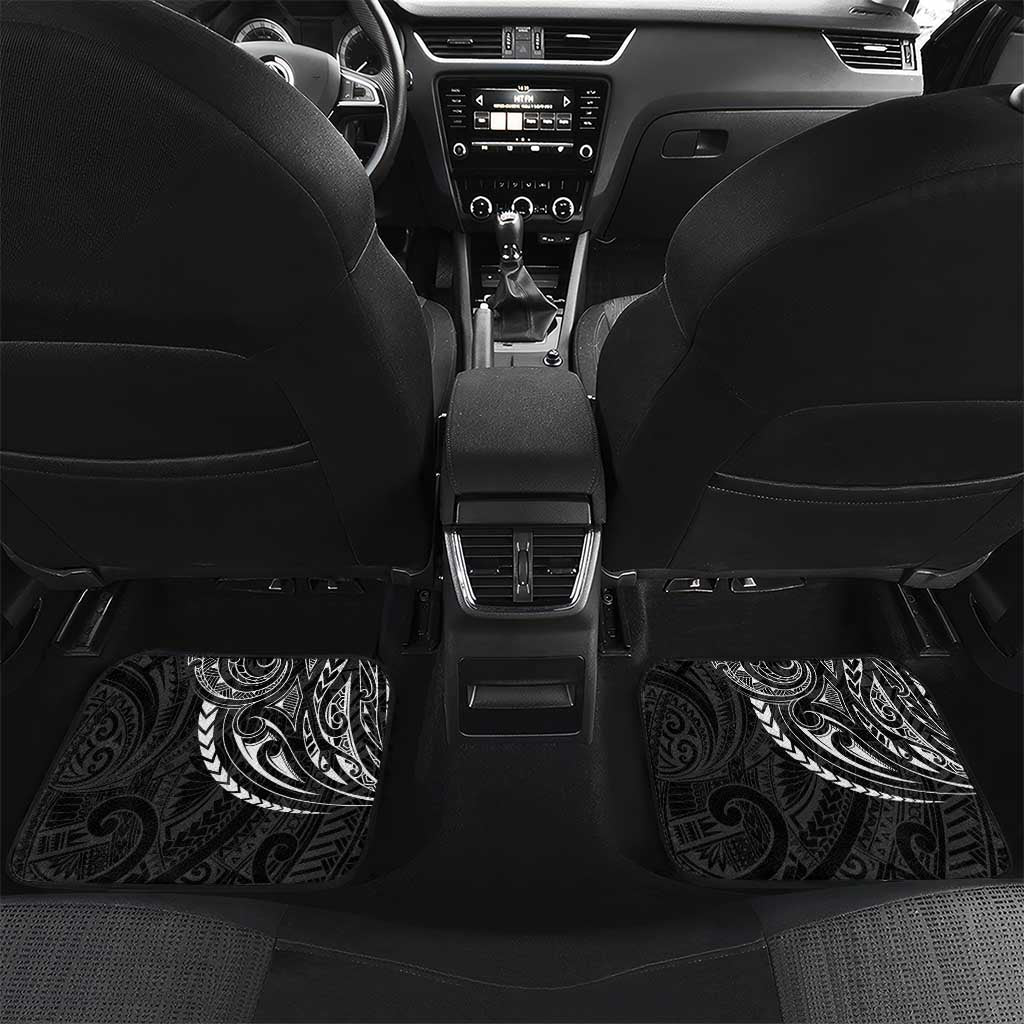 Black Guam Latte Stone Tribal Tattoo Car Mats Hafa Adai Six 7 One LT9 Set 2pcs - Back Black - Polynesian Pride