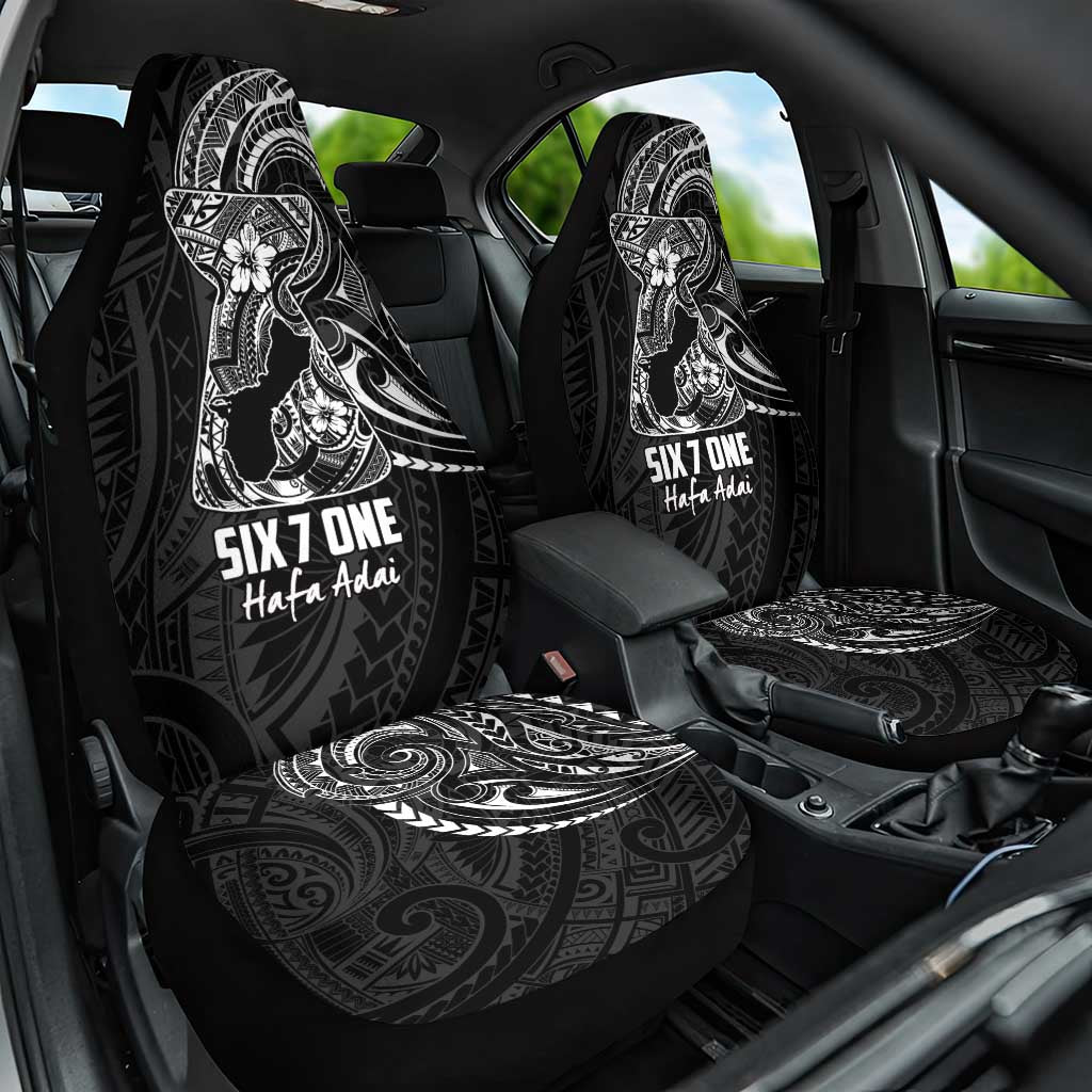 Black Guam Latte Stone Tribal Tattoo Car Seat Cover Hafa Adai Six 7 One LT9 One Size Black - Polynesian Pride