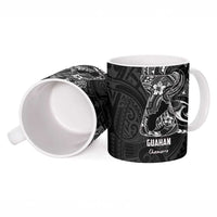 Black Guam Latte Stone Tribal Tattoo Ceramic Mug Hafa Adai Six 7 One LT9 - Polynesian Pride