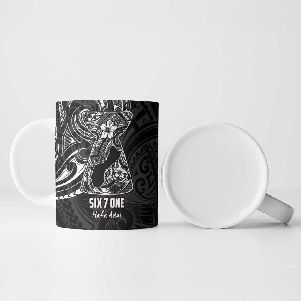 Black Guam Latte Stone Tribal Tattoo Ceramic Mug Hafa Adai Six 7 One LT9 - Polynesian Pride