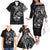 Black Guam Latte Stone Tribal Tattoo Family Matching Off The Shoulder Long Sleeve Dress and Hawaiian Shirt Hafa Adai Six 7 One