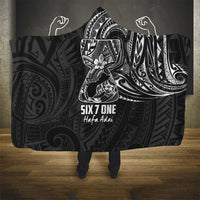 Black Guam Latte Stone Tribal Tattoo Hooded Blanket Hafa Adai Six 7 One LT9 - Polynesian Pride