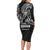 Black Guam Latte Stone Tribal Tattoo Long Sleeve Bodycon Dress Hafa Adai Six 7 One