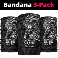 Black Guam Latte Stone Tribal Tattoo Neck Gaiter Hafa Adai Six 7 One LT9 package One Size: 25*50cm Black - Polynesian Pride