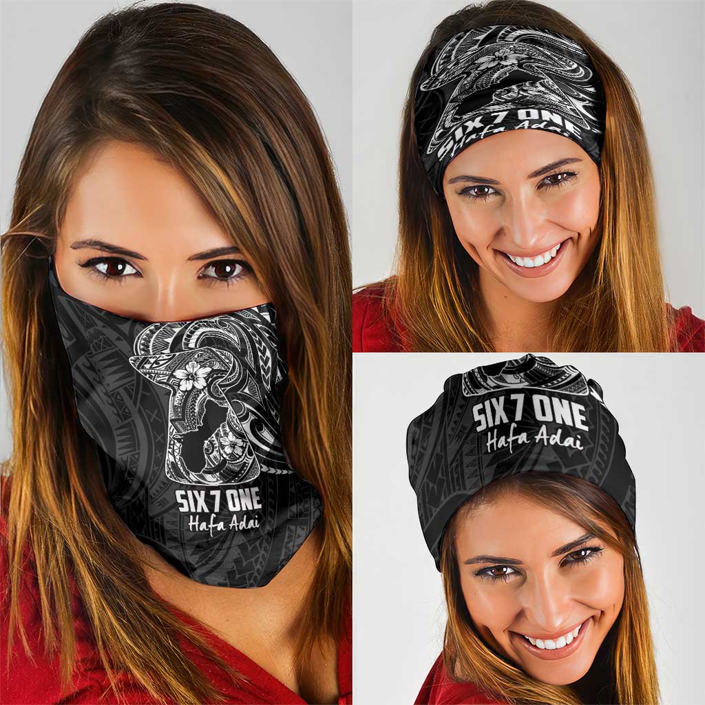 Black Guam Latte Stone Tribal Tattoo Neck Gaiter Hafa Adai Six 7 One LT9 - Polynesian Pride