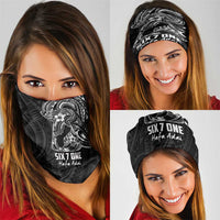 Black Guam Latte Stone Tribal Tattoo Neck Gaiter Hafa Adai Six 7 One LT9 - Polynesian Pride