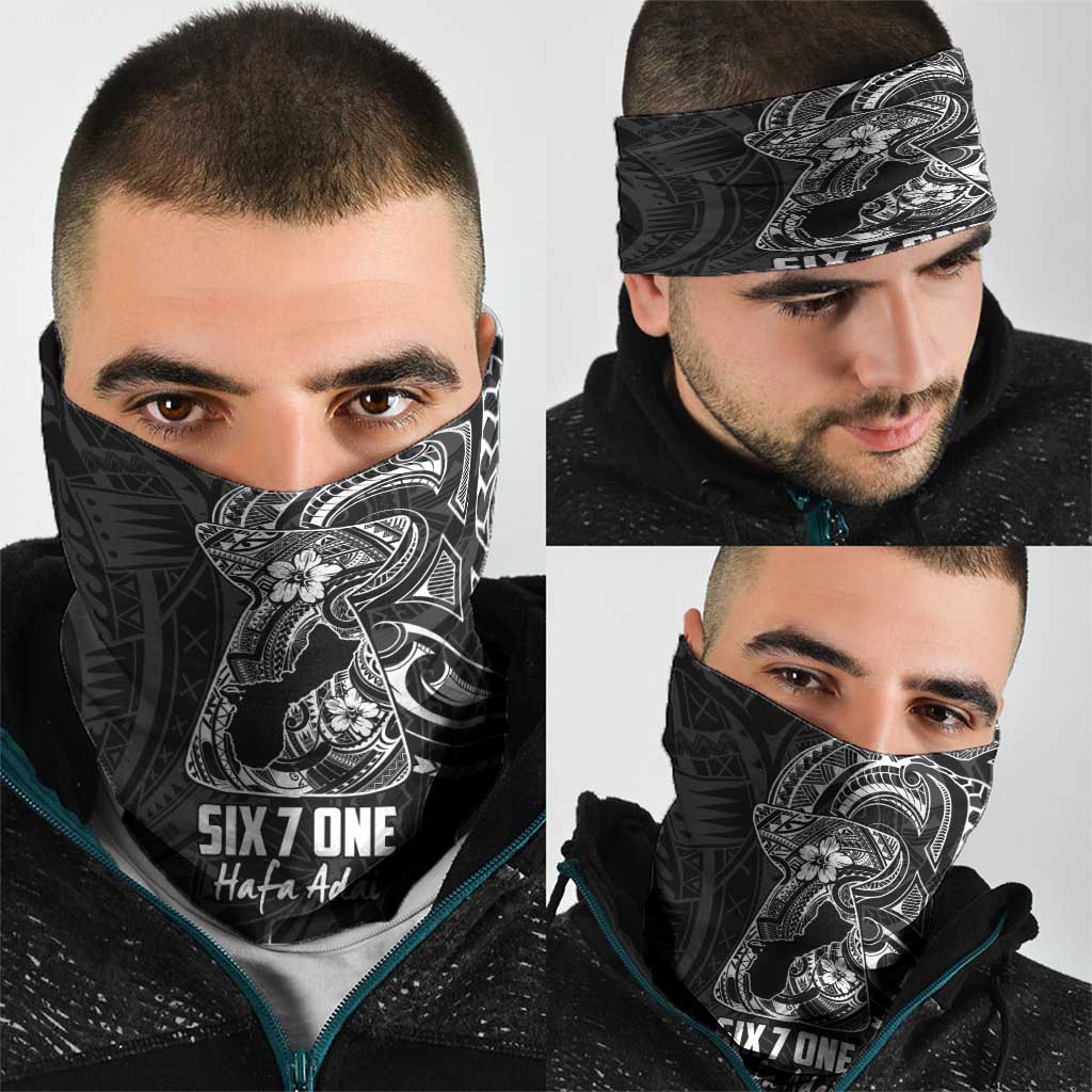 Black Guam Latte Stone Tribal Tattoo Neck Gaiter Hafa Adai Six 7 One LT9 - Polynesian Pride