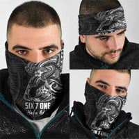 Black Guam Latte Stone Tribal Tattoo Neck Gaiter Hafa Adai Six 7 One LT9 - Polynesian Pride