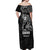 Black Guam Latte Stone Tribal Tattoo Off Shoulder Maxi Dress Hafa Adai Six 7 One