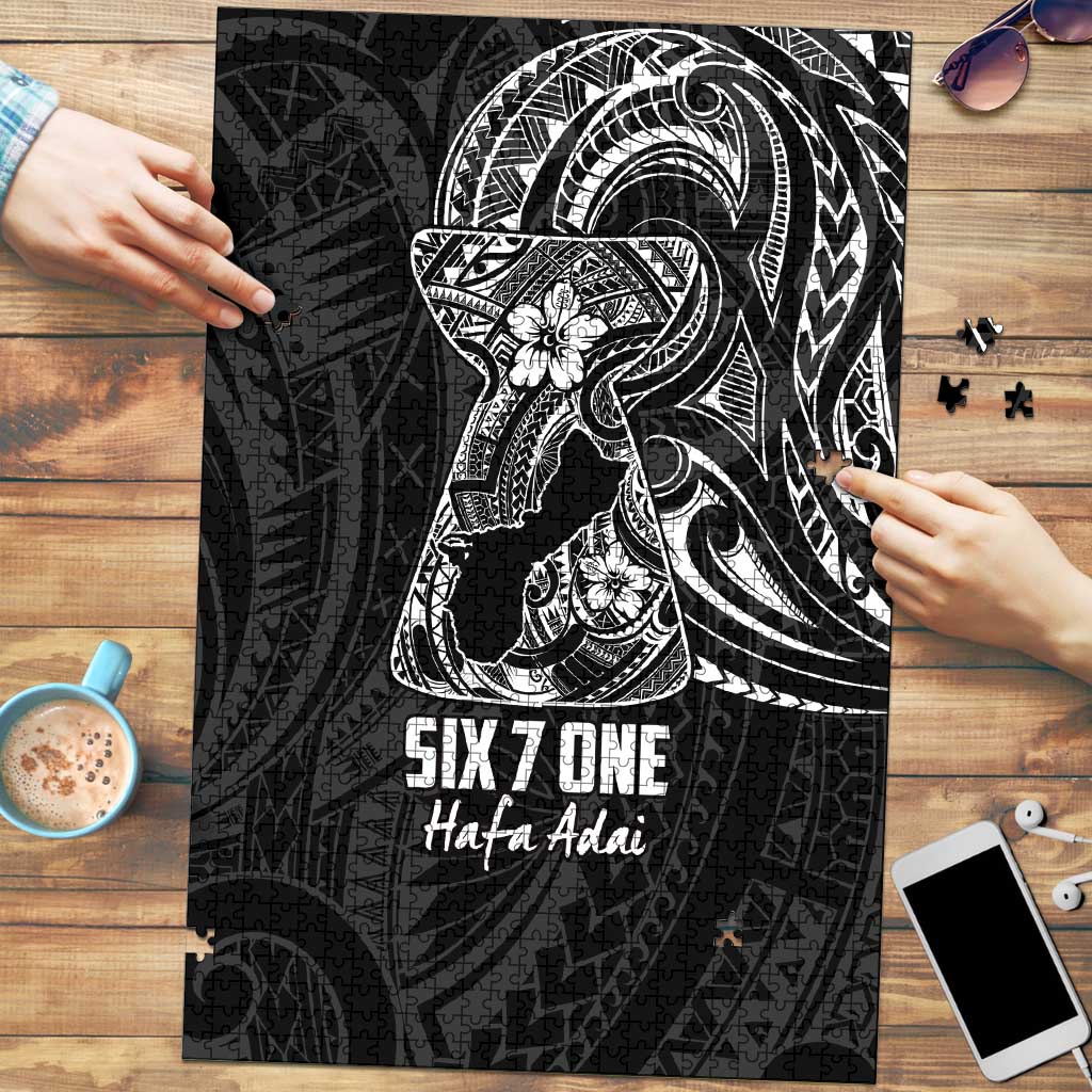 Black Guam Latte Stone Tribal Tattoo Puzzle Hafa Adai Six 7 One LT9 Black - Polynesian Pride
