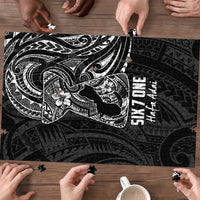 Black Guam Latte Stone Tribal Tattoo Puzzle Hafa Adai Six 7 One LT9 - Polynesian Pride