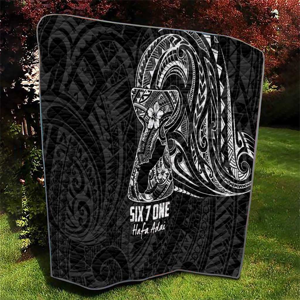 Black Guam Latte Stone Tribal Tattoo Quilt Hafa Adai Six 7 One LT9 - Polynesian Pride