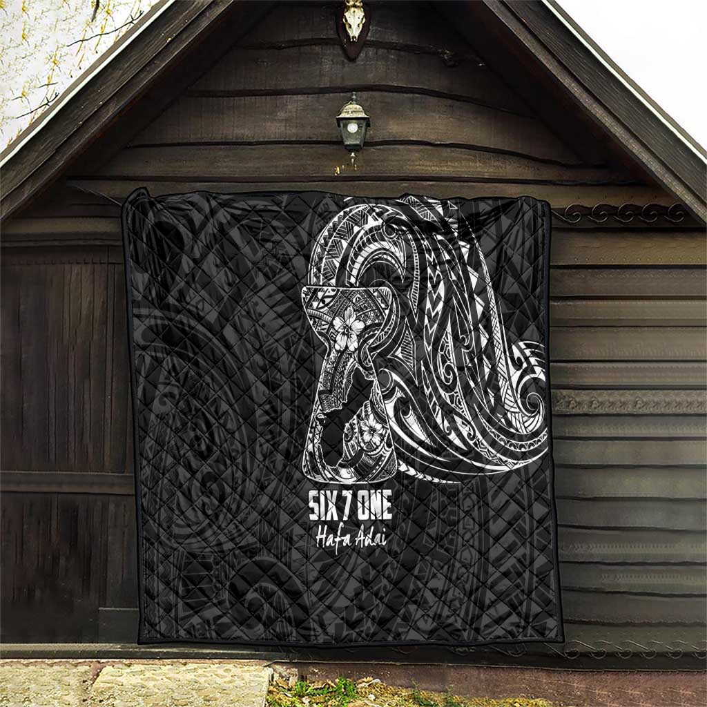 Black Guam Latte Stone Tribal Tattoo Quilt Hafa Adai Six 7 One LT9 - Polynesian Pride