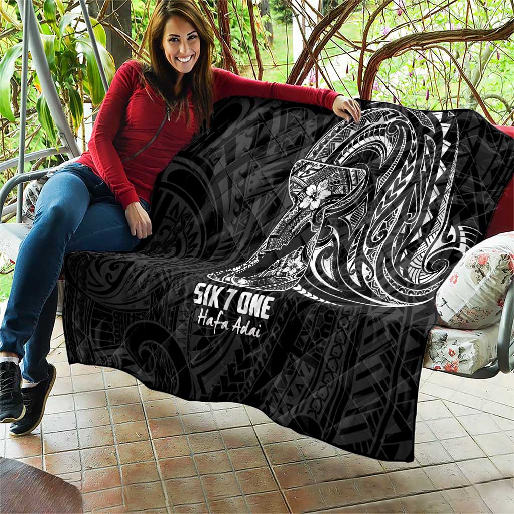 Black Guam Latte Stone Tribal Tattoo Quilt Hafa Adai Six 7 One LT9 - Polynesian Pride