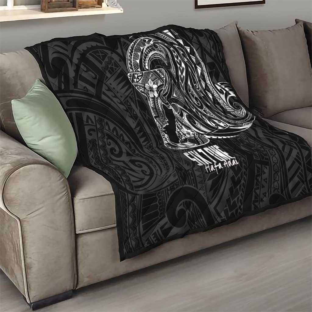 Black Guam Latte Stone Tribal Tattoo Quilt Hafa Adai Six 7 One LT9 - Polynesian Pride