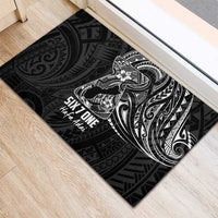 Black Guam Latte Stone Tribal Tattoo Rubber Doormat Hafa Adai Six 7 One LT9 - Polynesian Pride