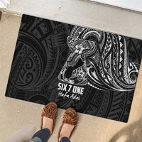 Black Guam Latte Stone Tribal Tattoo Rubber Doormat Hafa Adai Six 7 One LT9 - Polynesian Pride