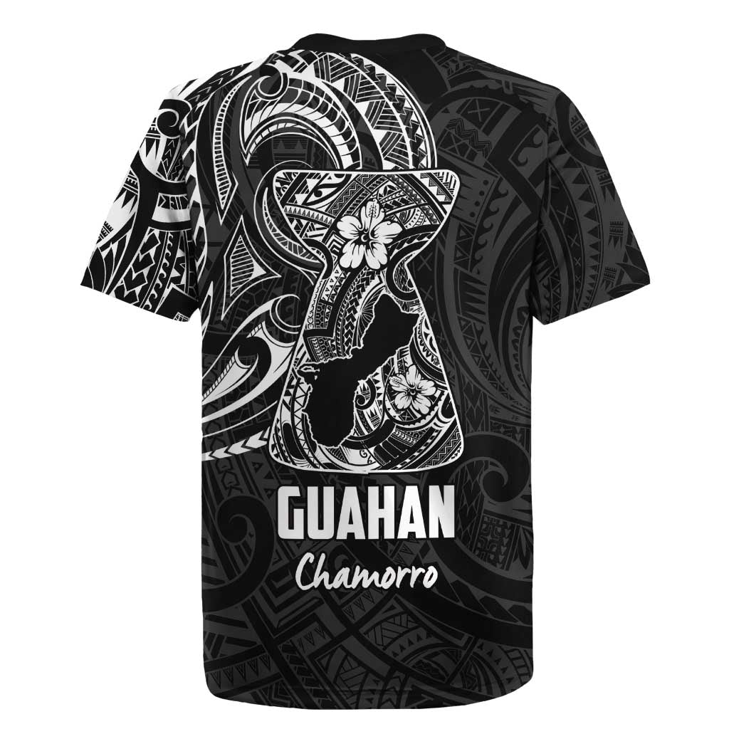 Black Guam Latte Stone Tribal Tattoo Rugby Jersey Hafa Adai Six 7 One LT9 - Polynesian Pride