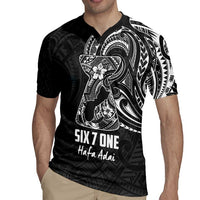 Black Guam Latte Stone Tribal Tattoo Rugby Jersey Hafa Adai Six 7 One LT9 - Polynesian Pride
