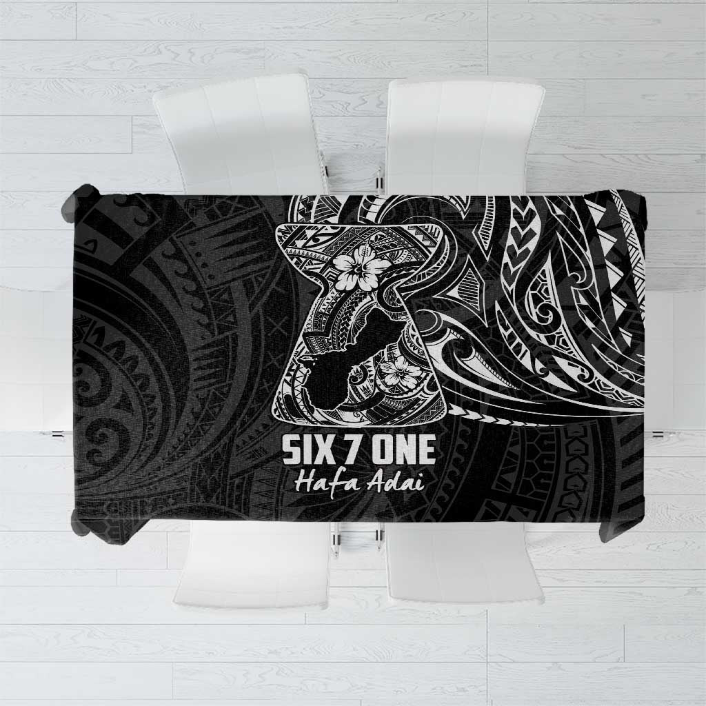 Black Guam Latte Stone Tribal Tattoo Tablecloth Hafa Adai Six 7 One LT9 Black - Polynesian Pride