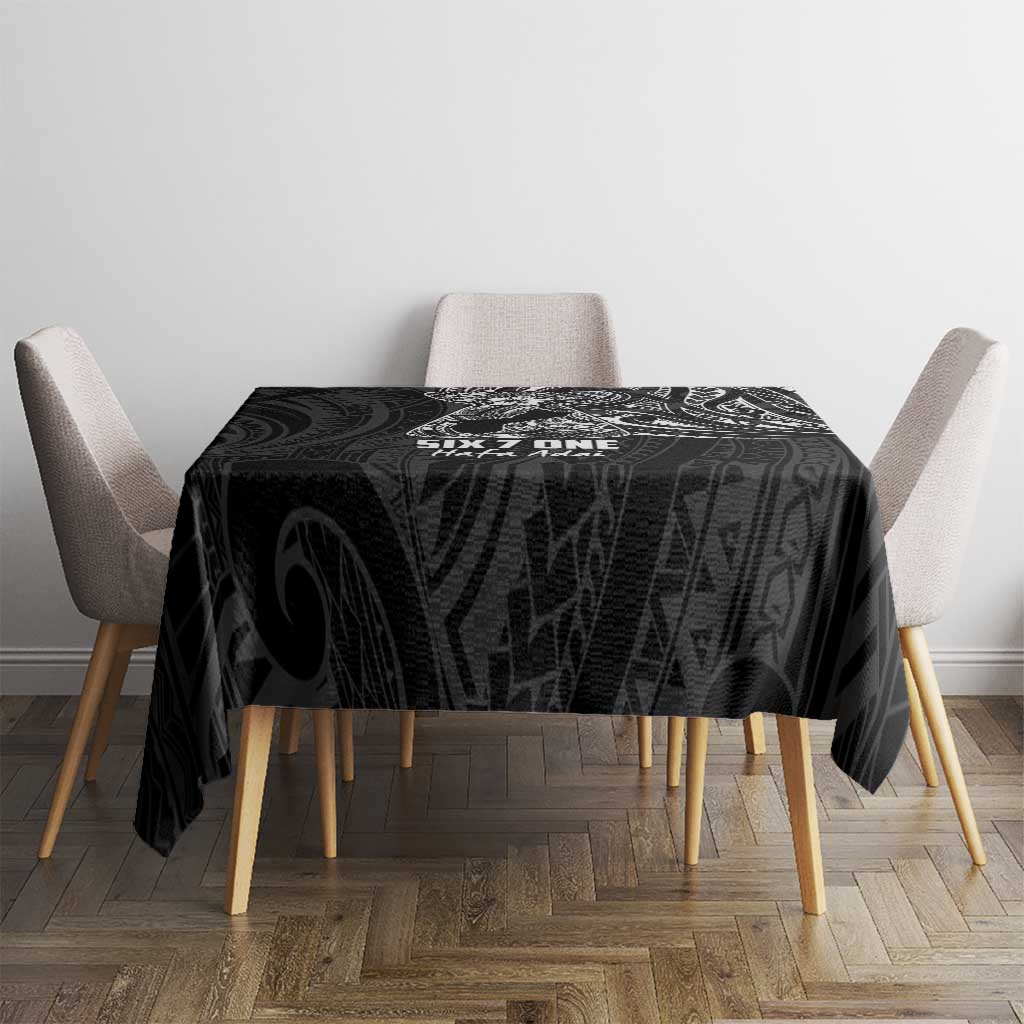 Black Guam Latte Stone Tribal Tattoo Tablecloth Hafa Adai Six 7 One LT9 - Polynesian Pride