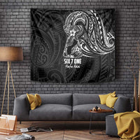 Black Guam Latte Stone Tribal Tattoo Tapestry Hafa Adai Six 7 One LT9 Black - Polynesian Pride