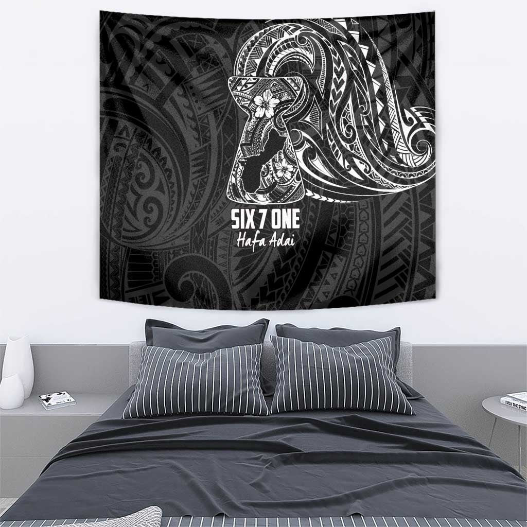 Black Guam Latte Stone Tribal Tattoo Tapestry Hafa Adai Six 7 One LT9 - Polynesian Pride