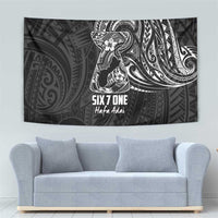 Black Guam Latte Stone Tribal Tattoo Tapestry Hafa Adai Six 7 One LT9 - Polynesian Pride