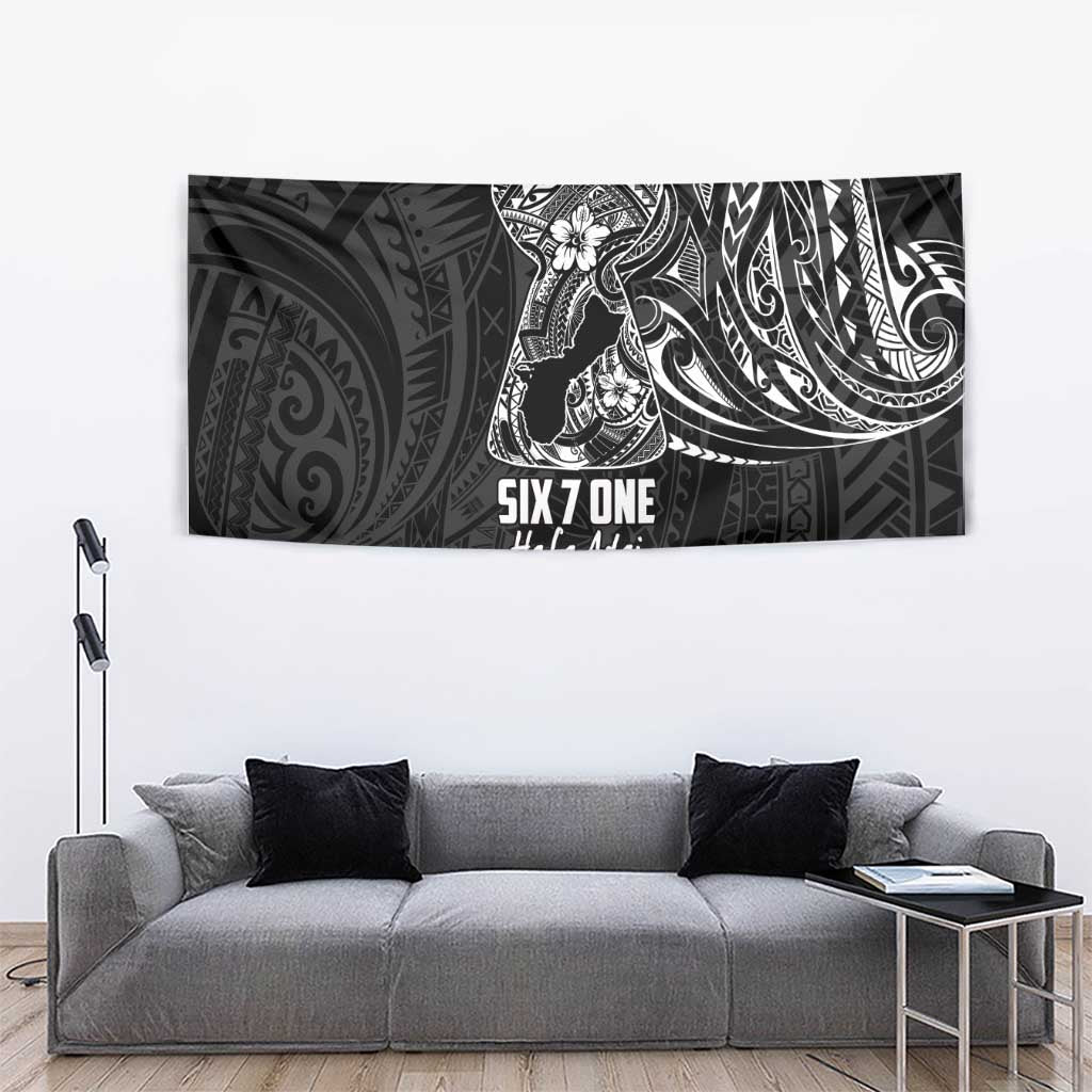 Black Guam Latte Stone Tribal Tattoo Tapestry Hafa Adai Six 7 One LT9 - Polynesian Pride