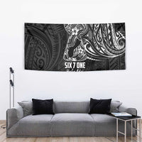 Black Guam Latte Stone Tribal Tattoo Tapestry Hafa Adai Six 7 One LT9 - Polynesian Pride