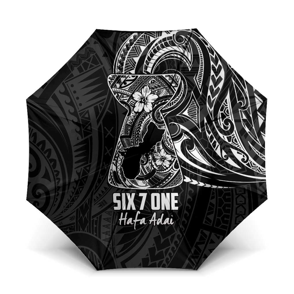Black Guam Latte Stone Tribal Tattoo Umbrella Hafa Adai Six 7 One LT9 One Size Folded 11.42 inch Opened Diameter 37.4 inch Black - Polynesian Pride