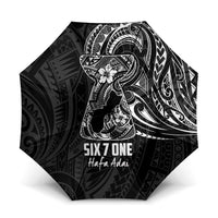 Black Guam Latte Stone Tribal Tattoo Umbrella Hafa Adai Six 7 One LT9 One Size Folded 11.42 inch Opened Diameter 37.4 inch Black - Polynesian Pride