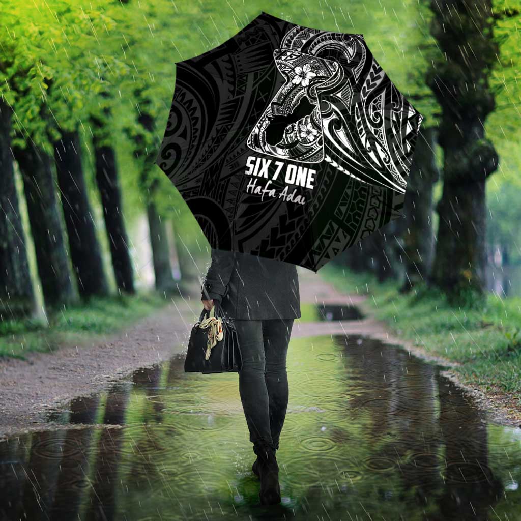 Black Guam Latte Stone Tribal Tattoo Umbrella Hafa Adai Six 7 One LT9 - Polynesian Pride