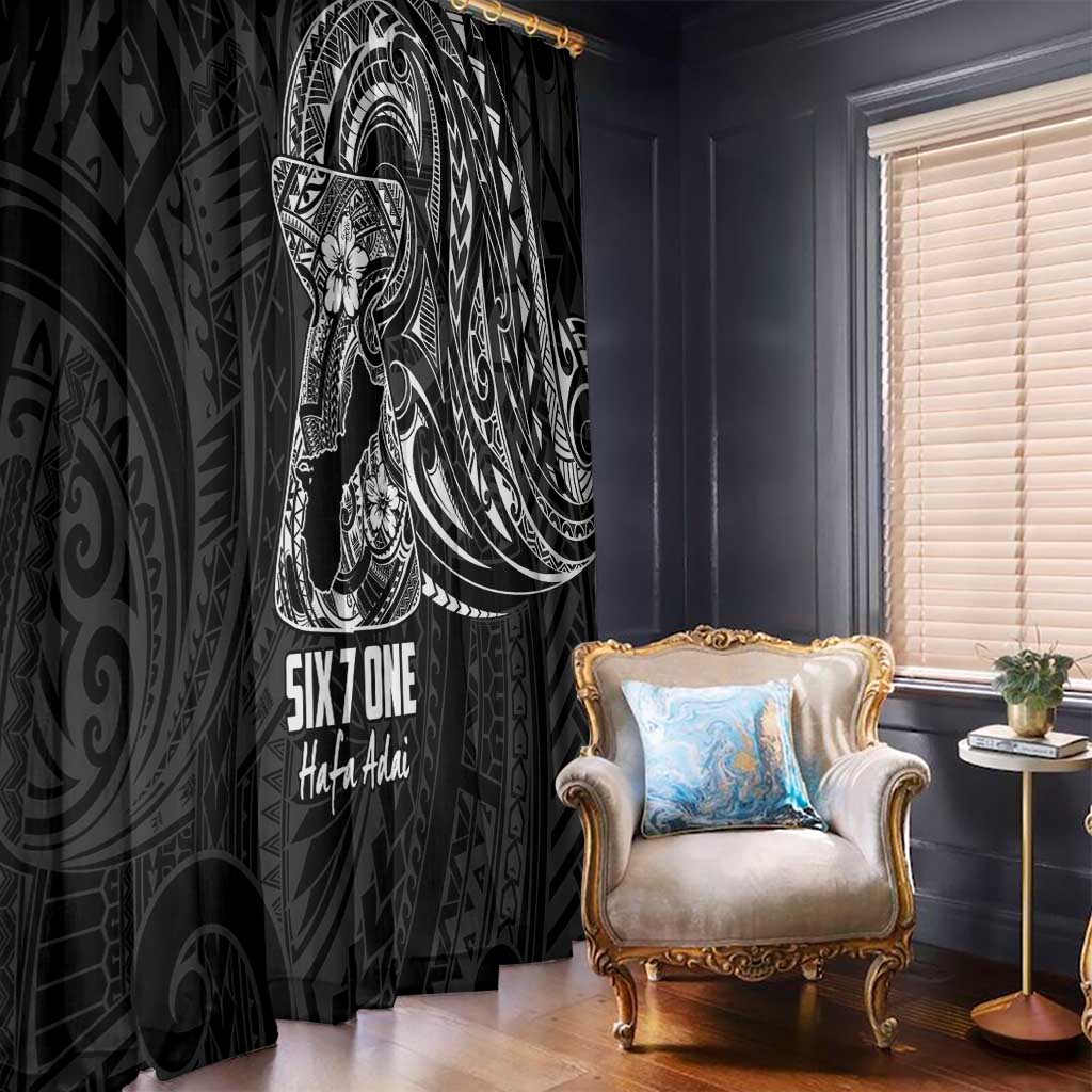 Black Guam Latte Stone Tribal Tattoo Window Curtain Hafa Adai Six 7 One LT9 - Polynesian Pride