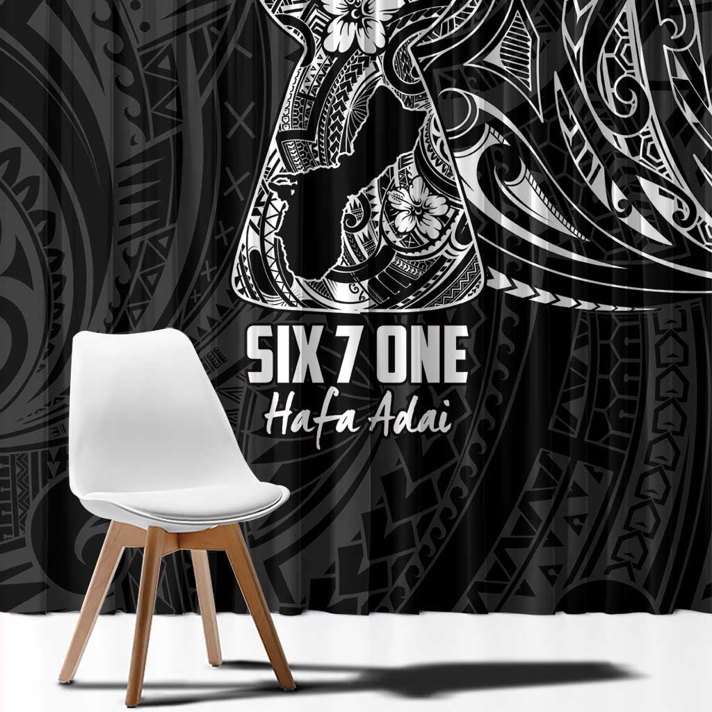 Black Guam Latte Stone Tribal Tattoo Window Curtain Hafa Adai Six 7 One LT9 - Polynesian Pride