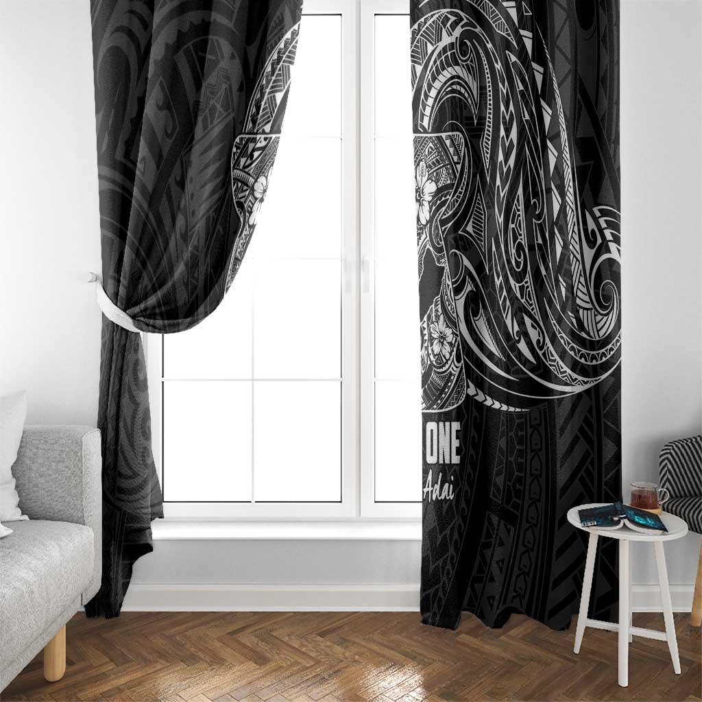 Black Guam Latte Stone Tribal Tattoo Window Curtain Hafa Adai Six 7 One LT9 - Polynesian Pride