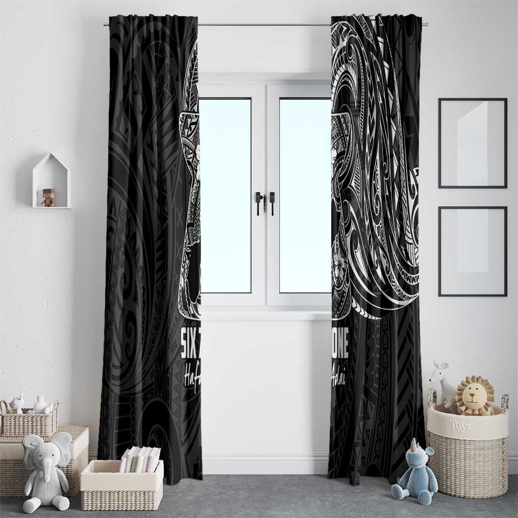 Black Guam Latte Stone Tribal Tattoo Window Curtain Hafa Adai Six 7 One LT9 - Polynesian Pride