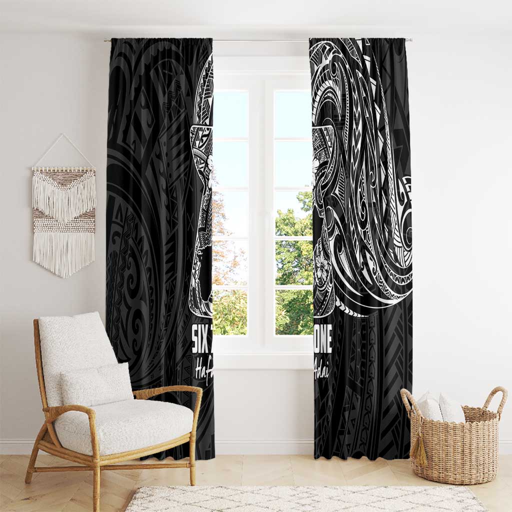 Black Guam Latte Stone Tribal Tattoo Window Curtain Hafa Adai Six 7 One LT9 - Polynesian Pride