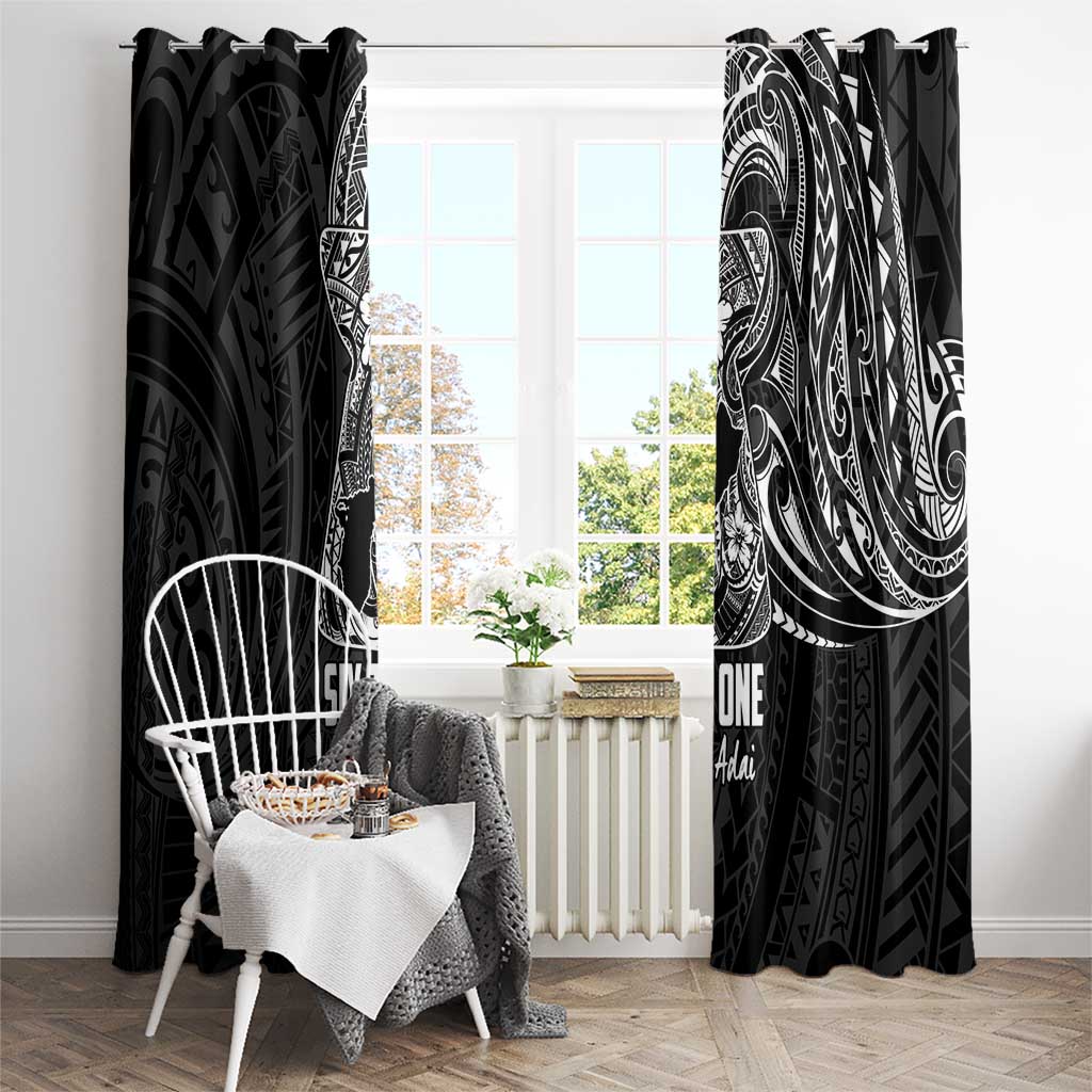 Black Guam Latte Stone Tribal Tattoo Window Curtain Hafa Adai Six 7 One LT9 - Polynesian Pride