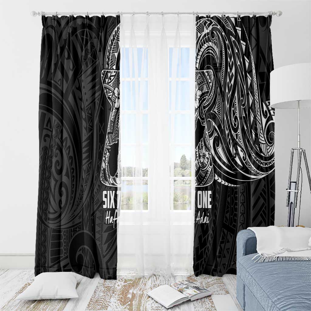 Black Guam Latte Stone Tribal Tattoo Window Curtain Hafa Adai Six 7 One LT9 - Polynesian Pride