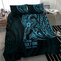 Blue Guam Latte Stone Tribal Tattoo Bedding Set Hafa Adai Six 7 One LT9 - Polynesian Pride