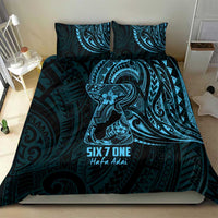 Blue Guam Latte Stone Tribal Tattoo Bedding Set Hafa Adai Six 7 One LT9 - Polynesian Pride