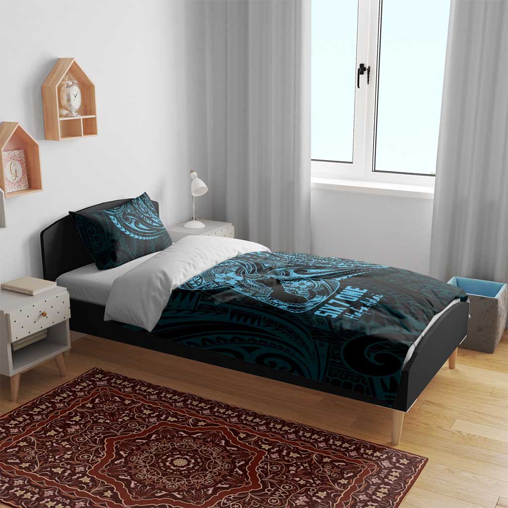 Blue Guam Latte Stone Tribal Tattoo Bedding Set Hafa Adai Six 7 One LT9 - Polynesian Pride