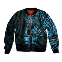 Blue Guam Latte Stone Tribal Tattoo Bomber Jacket Hafa Adai Six 7 One LT9 Unisex Blue - Polynesian Pride