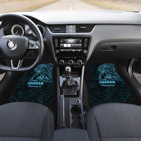 Blue Guam Latte Stone Tribal Tattoo Car Mats Hafa Adai Six 7 One LT9 Set 2pcs - Front Blue - Polynesian Pride