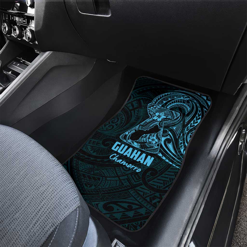 Blue Guam Latte Stone Tribal Tattoo Car Mats Hafa Adai Six 7 One LT9 - Polynesian Pride