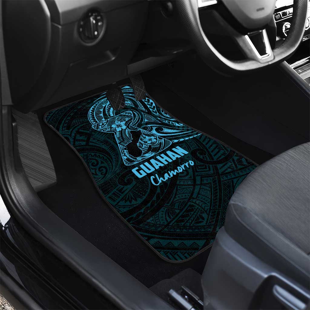 Blue Guam Latte Stone Tribal Tattoo Car Mats Hafa Adai Six 7 One LT9 - Polynesian Pride